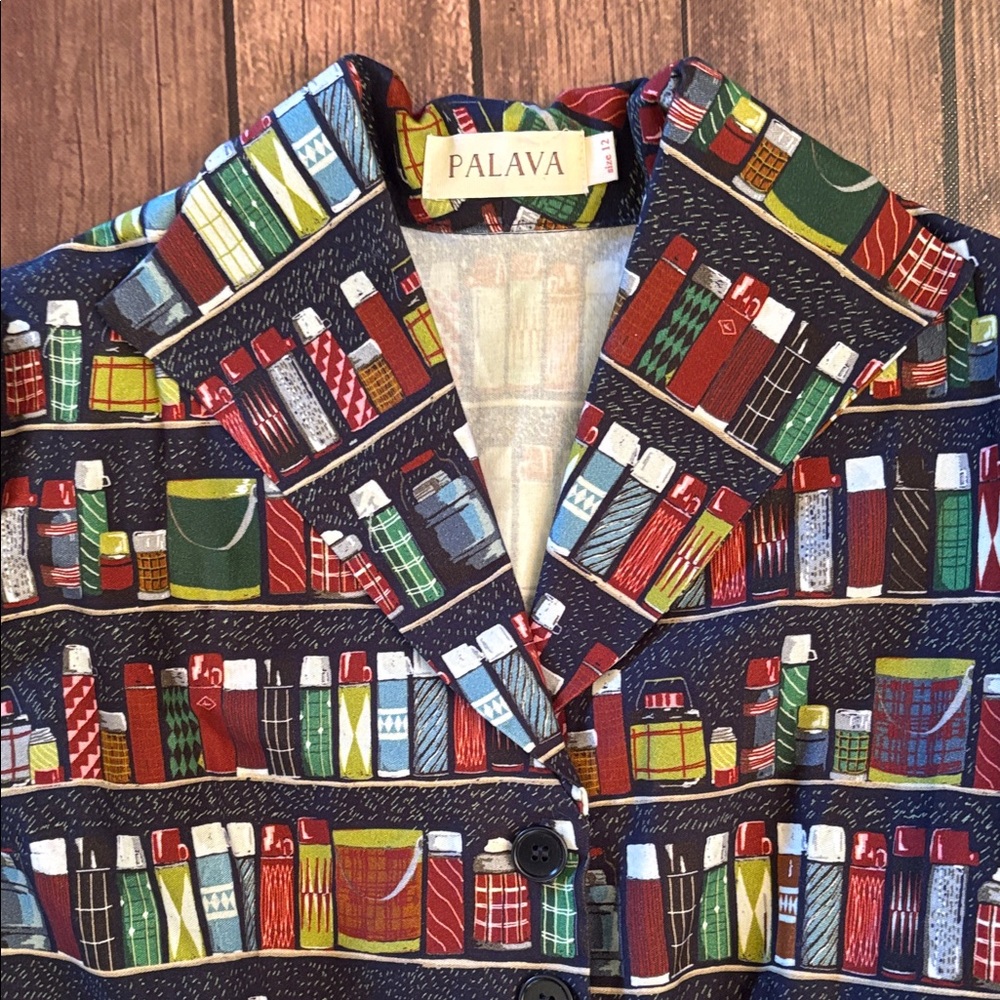 Palava Thermos Print Dress Sz 12 - Picture 3 of 5
